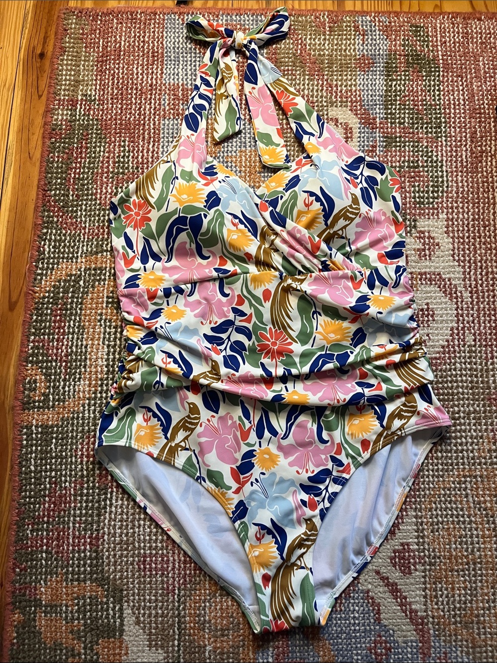 Boden Levanzo Ruched Halter One Piece Swimsuit 16-18R